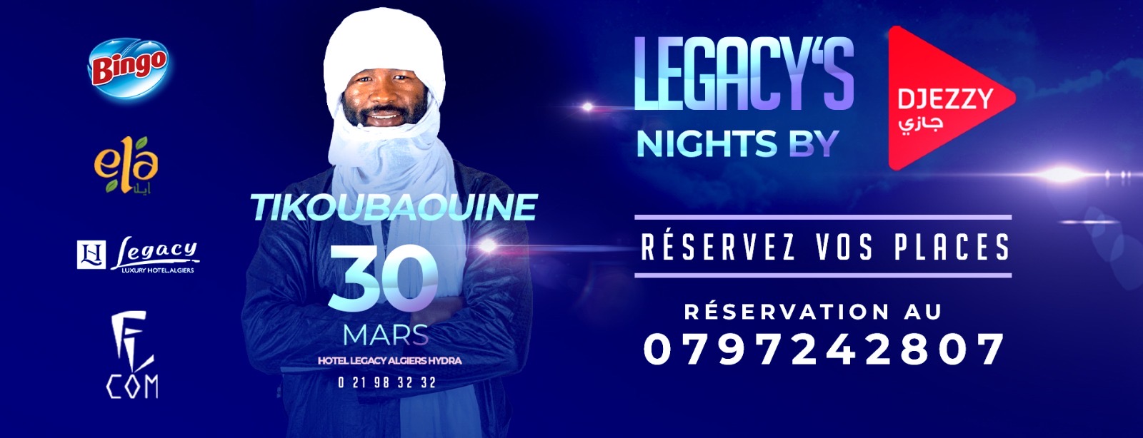 Tikoubaouine en concert le 30 mars pour les Legacy’s Nights by Djezzy