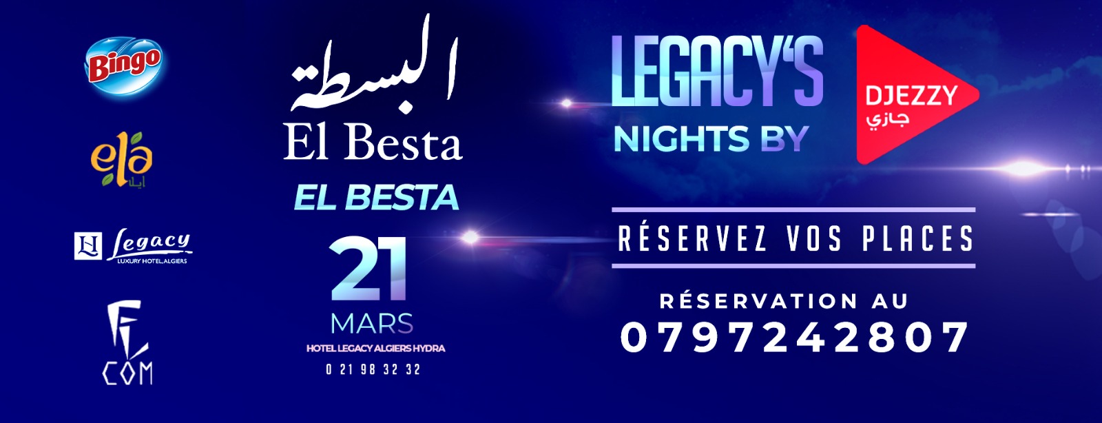 El Besta en concert le 21 mars au Legacy Hôtel à Alger
