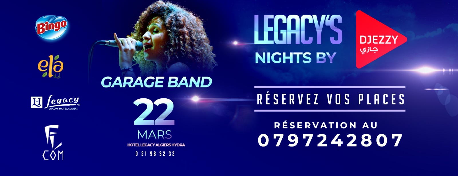 Garage Band en concert le 22 mars au Legacy hotel à Alger
