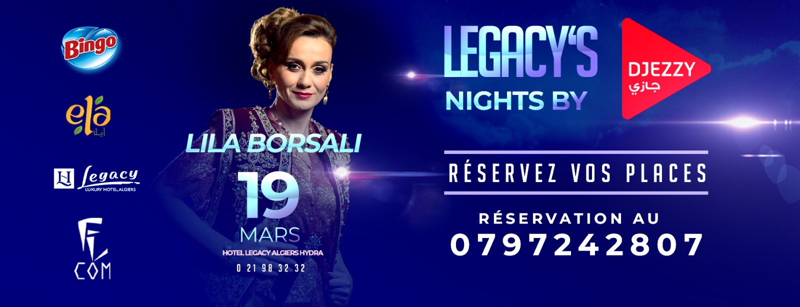 Legacy’s Nights by Djezzy : Lila Borsali en concert le 19 Mars à Alger