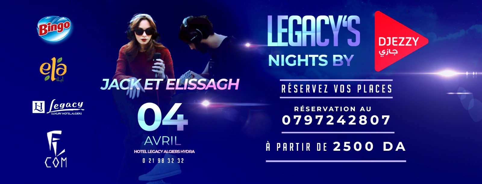 Jack et Elissagh en concert le 04 avril à Alger pour Legacy’s Nights by Djezzy