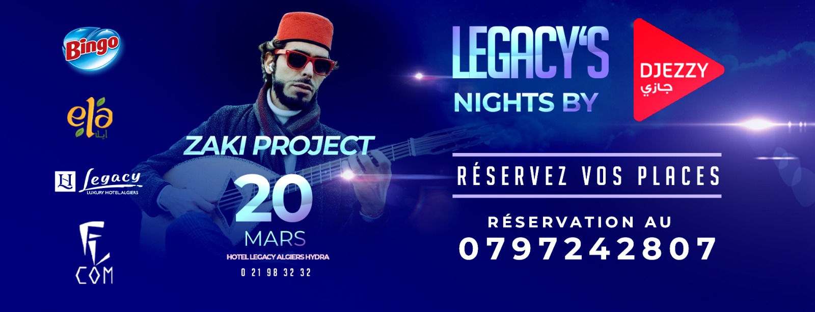 Zaki Project en concert le 20 mars au Legacy Hotel à Alger