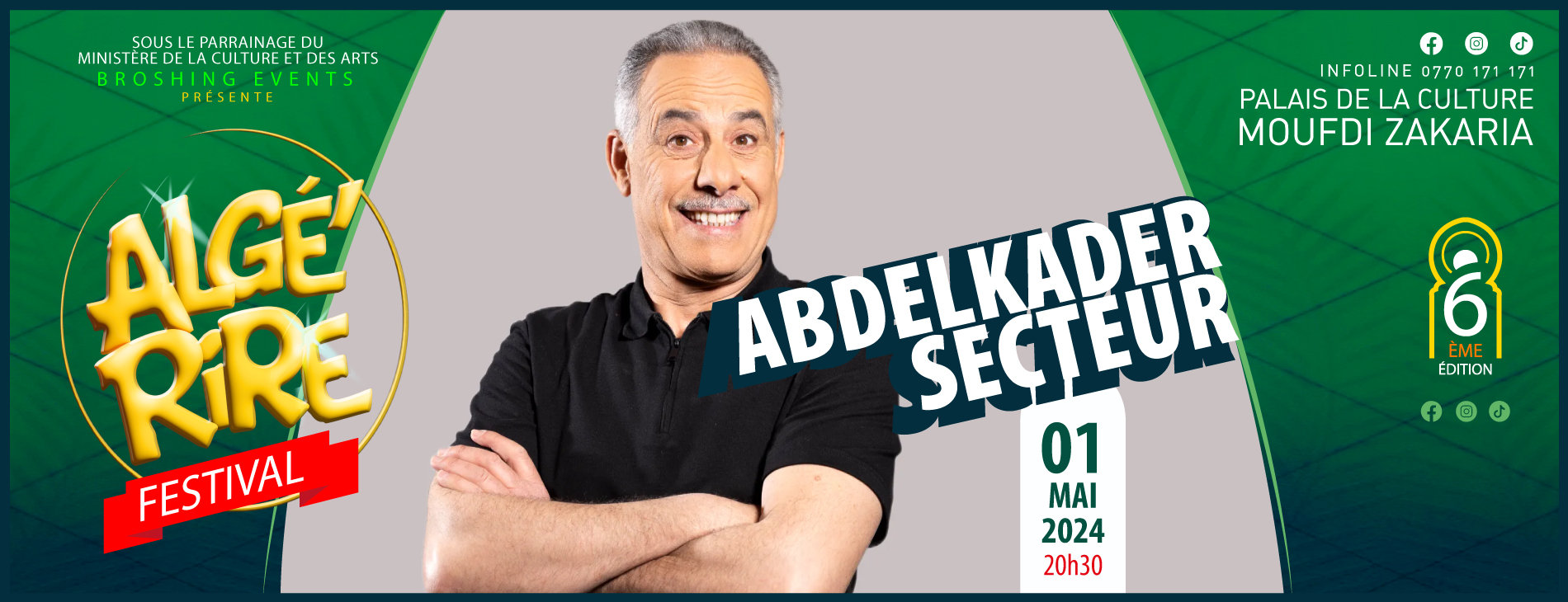 Abdelkader Secteur à la 6ème édition du festival Algé’Rire le 03 mai à Alger