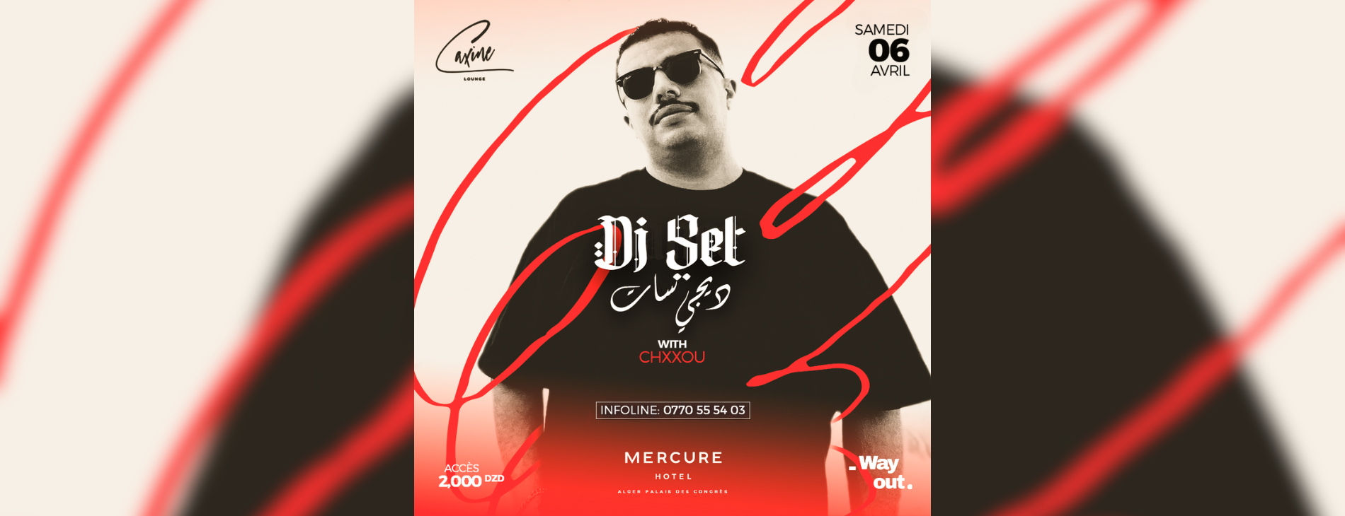 CHXXOU sur la scène du Caxine Rooftop à Alger le 06 avril
