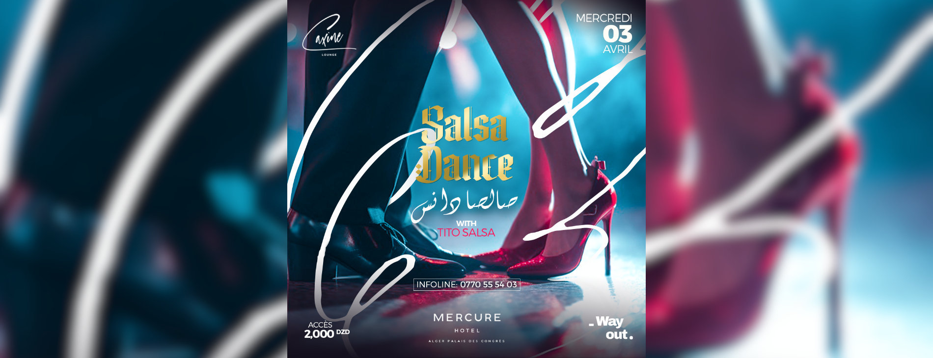 Salsa Dance Night avec Tito Salsa le 03 avril au Caxine Rooftop