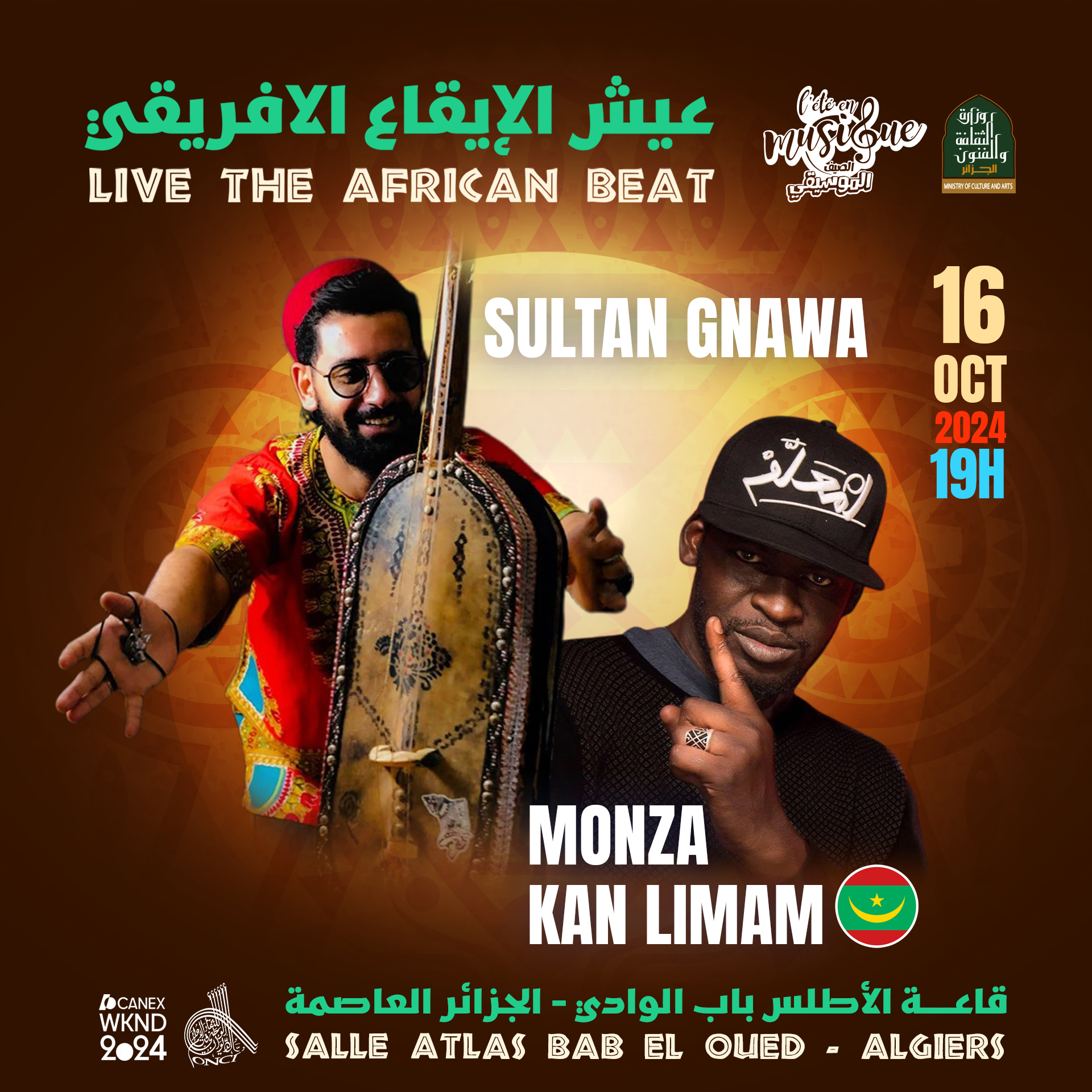 Festival “L’Eté en Musique” : Sultan Gnawa et Monza Kan Limam le 16 octobre à Alger