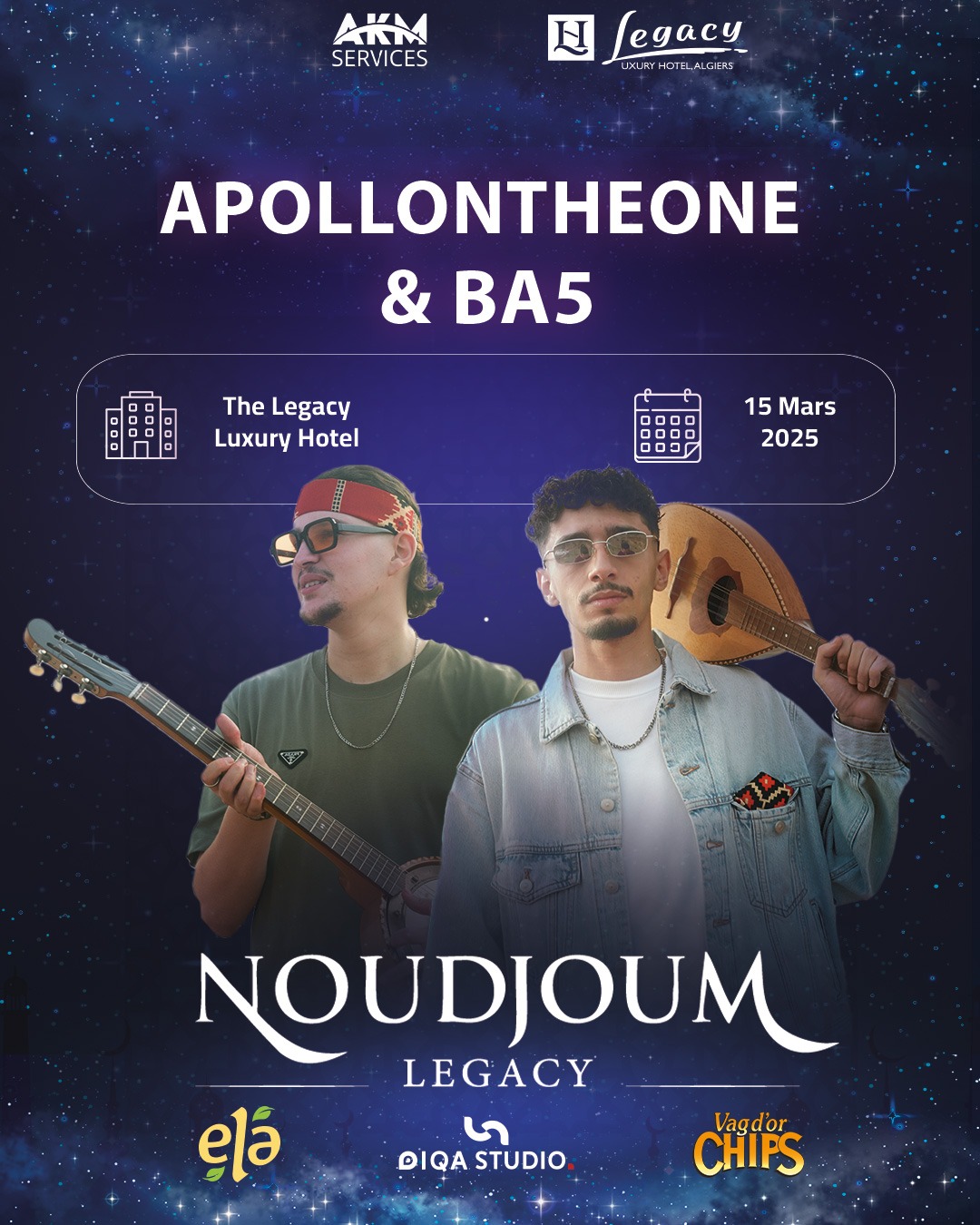 Noudjoum Legacy : APOLLONTHEONE ET BA5 en concert le 15 mars à Alger