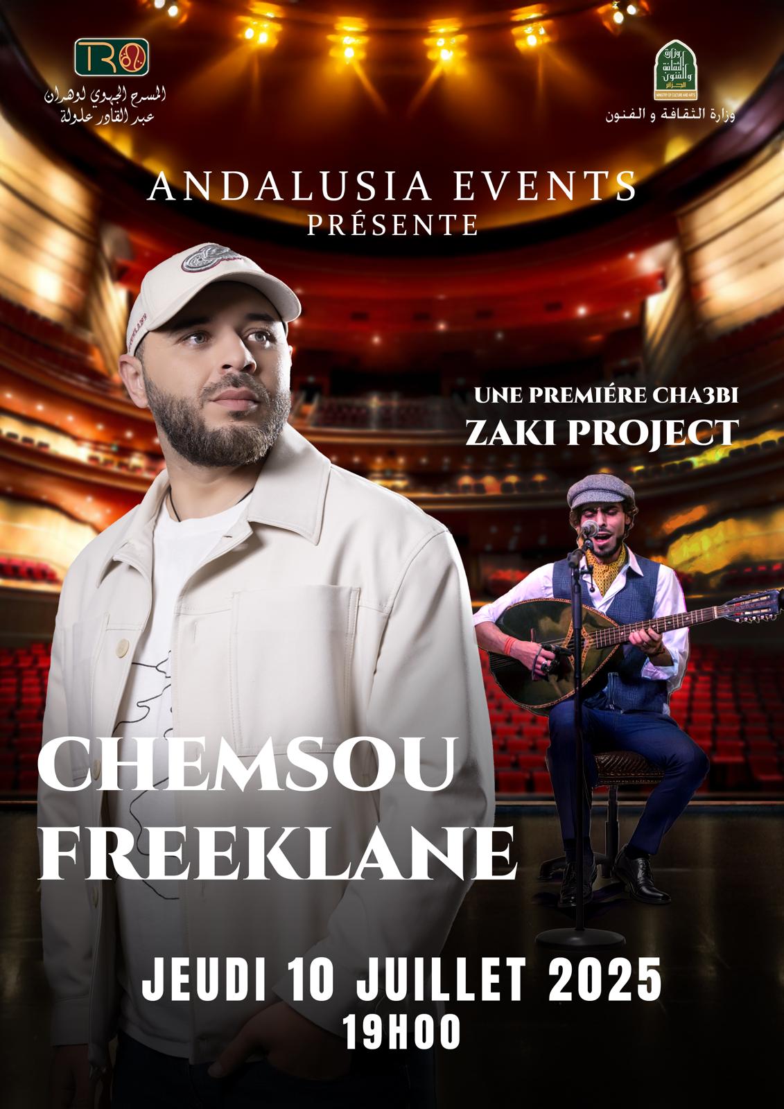Chemsou Freeklane en concert le 10 juillet à Oran