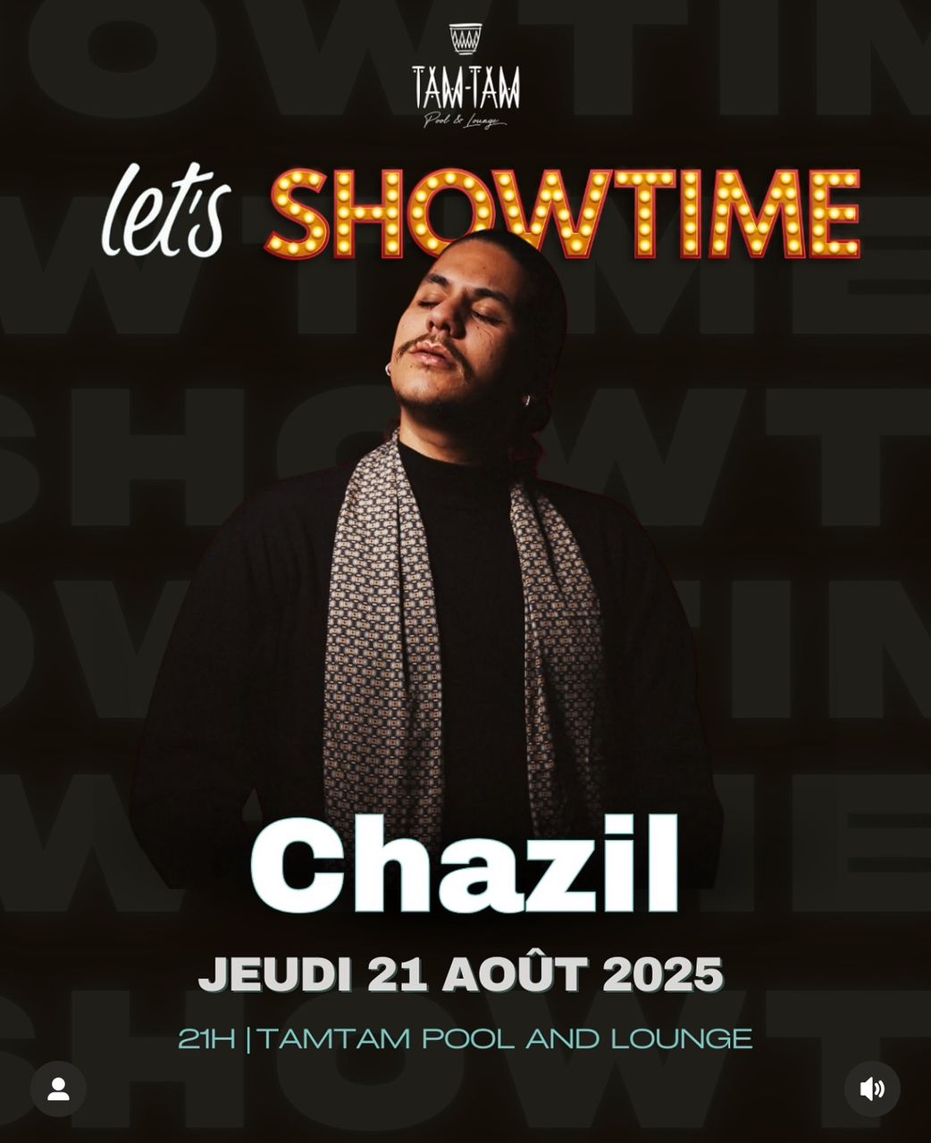 Chazil en live au TamTam Pool and Lounge le 21 août