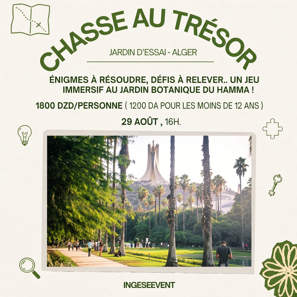 Chasse au trésor le 29 aout 2026