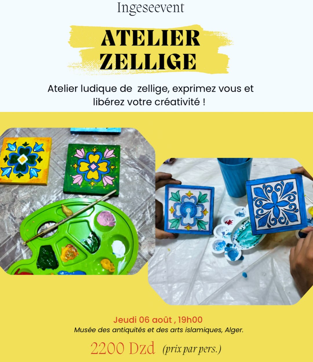 Atelier Zellige le jeudi 9 aout 2026